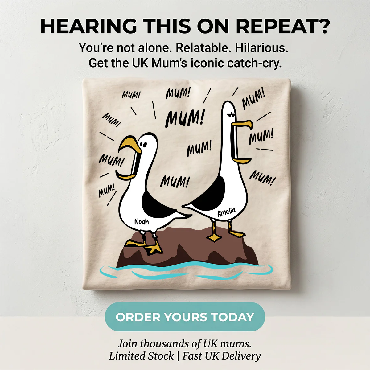 Seagull Mum Mum Mum Custom Name - Personalised Shirt - Funny Mother's Day Gift For Mum - Image 9