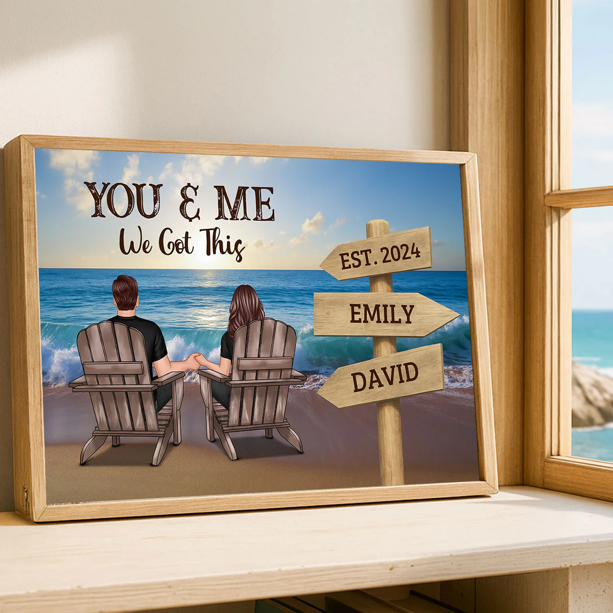 Seaside Signs of Us Personalized Poster, Anniversary Gift for Couples, for Him, for Her - Image 2