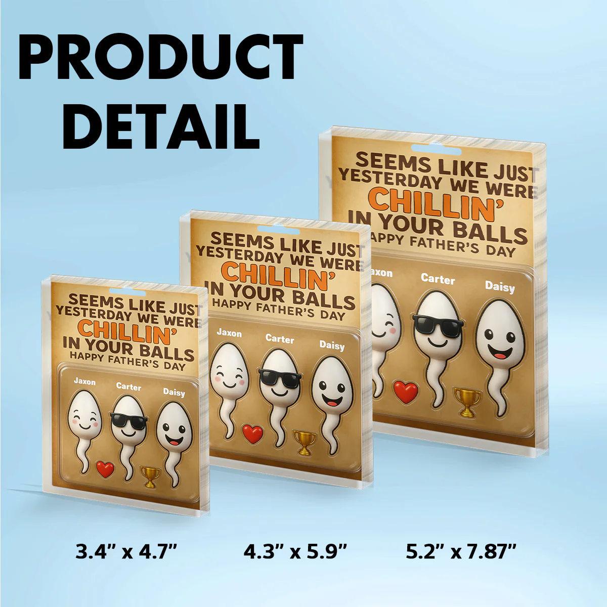 Seems Like We Were Chilling in your Balls Just Yesterday Dad, Customer Figure Personalized Acrylic Block Plaque, Gift for Dad, Gift for Husband - Image 6