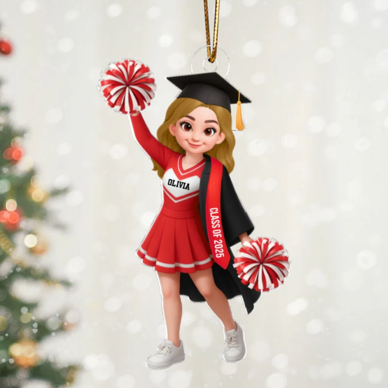 Senior Cheerleader Graduation - Personalized Acrylic Ornament - Image 10