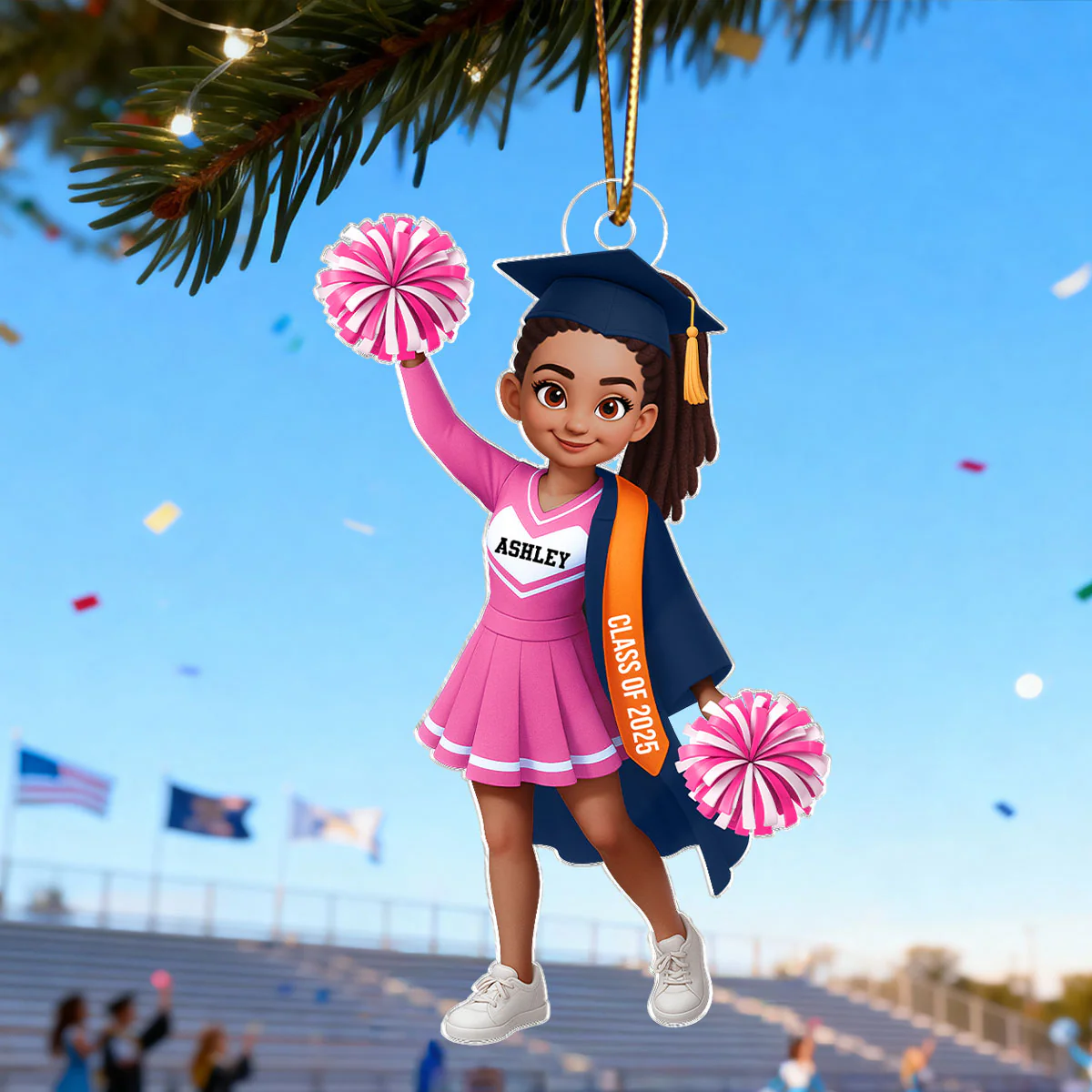 Senior Cheerleader Graduation - Personalized Acrylic Ornament - Image 3