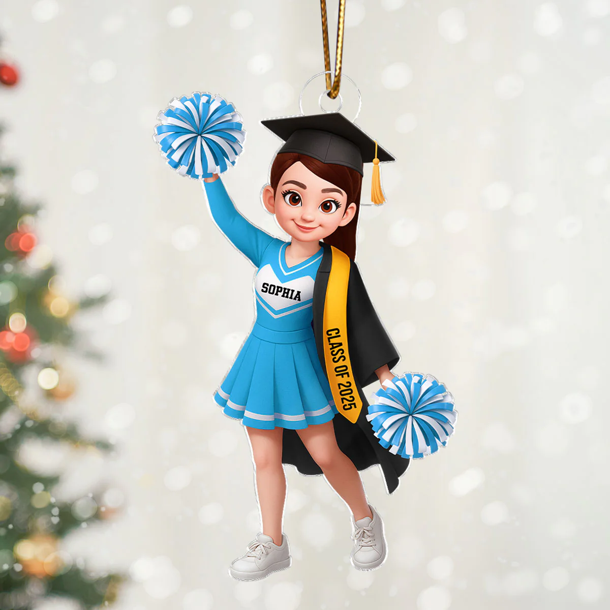 Senior Cheerleader Graduation - Personalized Acrylic Ornament - Image 4