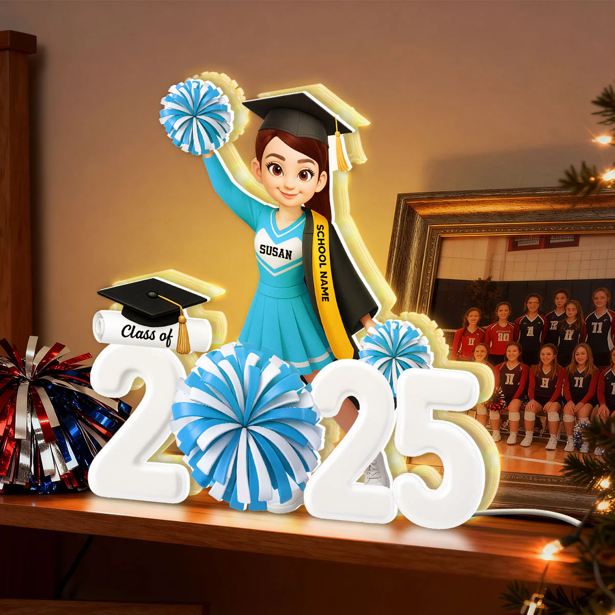 Senior Cheerleader Graduation - Personalized Light Box - Christmas Gift Graduation Gift - Image 3