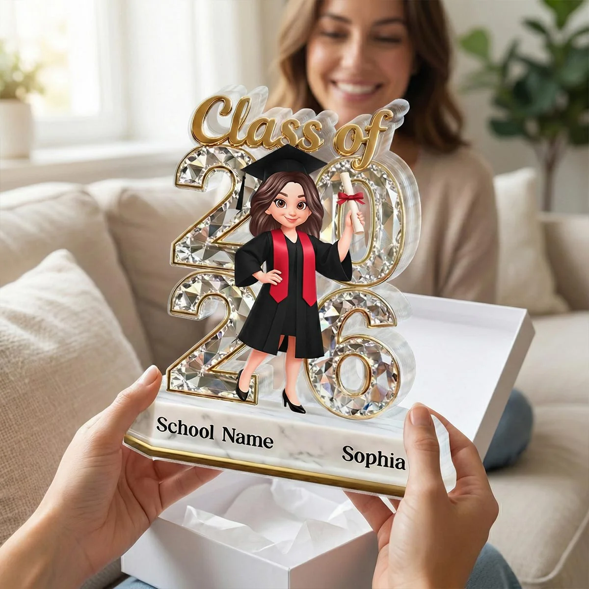 Senior Class Of 2026 2027 Graduate Keepsake 2D Flat - Personalized Acrylic Block Plaque - Graduation Gift For Daughter, Son - Image 2