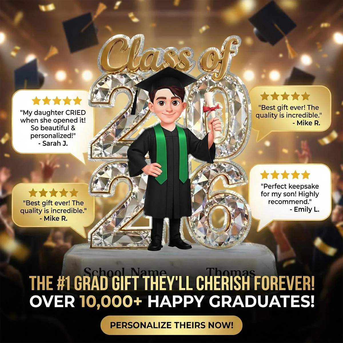Senior Class Of 2026 2027 Graduate Keepsake 2D Flat - Personalized Acrylic Block Plaque - Graduation Gift For Daughter, Son - Image 6