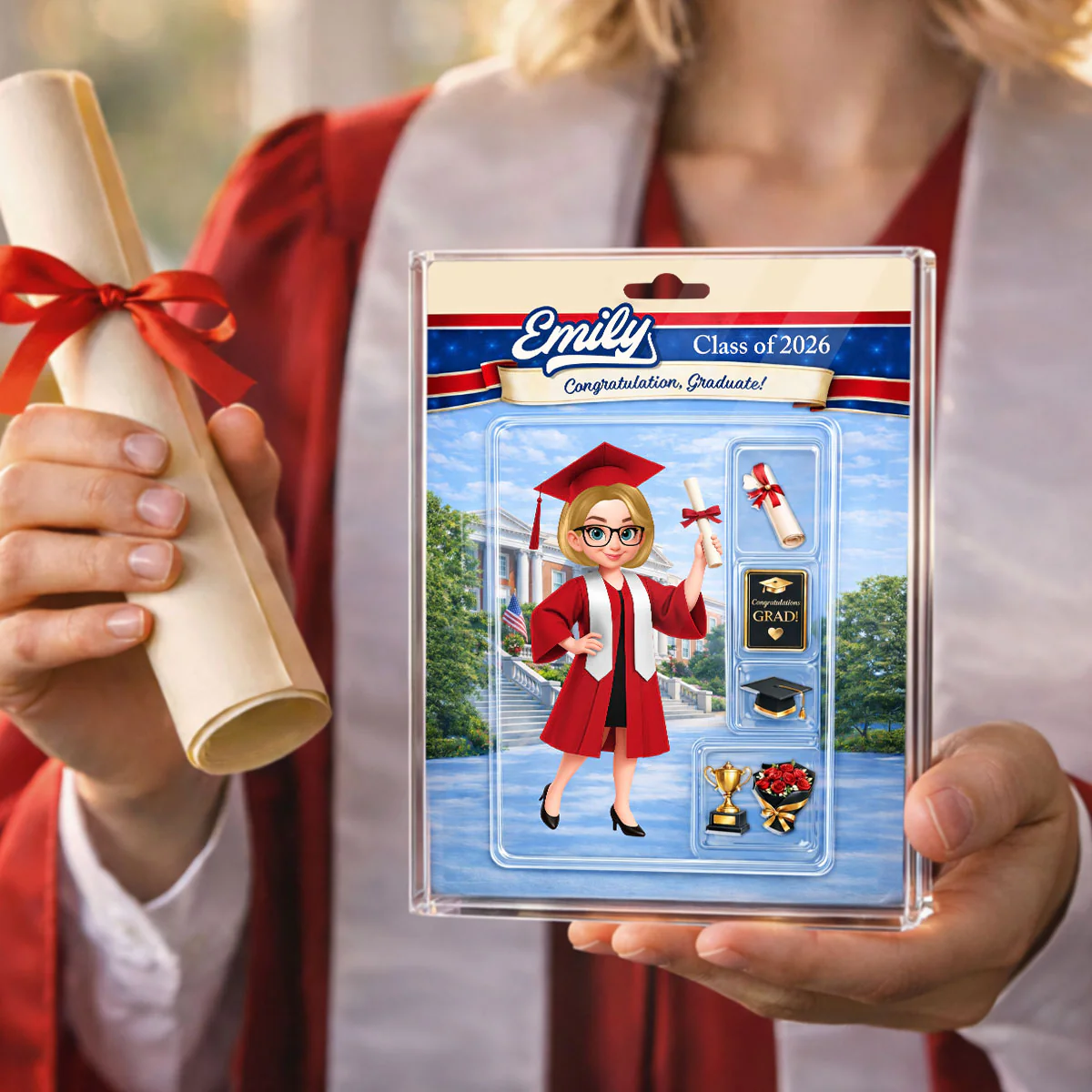 Senior Class Of 2026 Action Figure - Personalized Acrylic Block Plaque - Graduation Gift For Seniors, Daughter, Son, Grandkids - Image 6