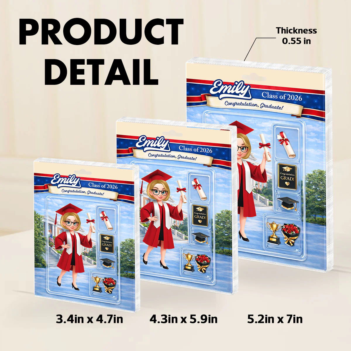 Senior Class Of 2026 Action Figure - Personalized Acrylic Block Plaque - Graduation Gift For Seniors, Daughter, Son, Grandkids - Image 8