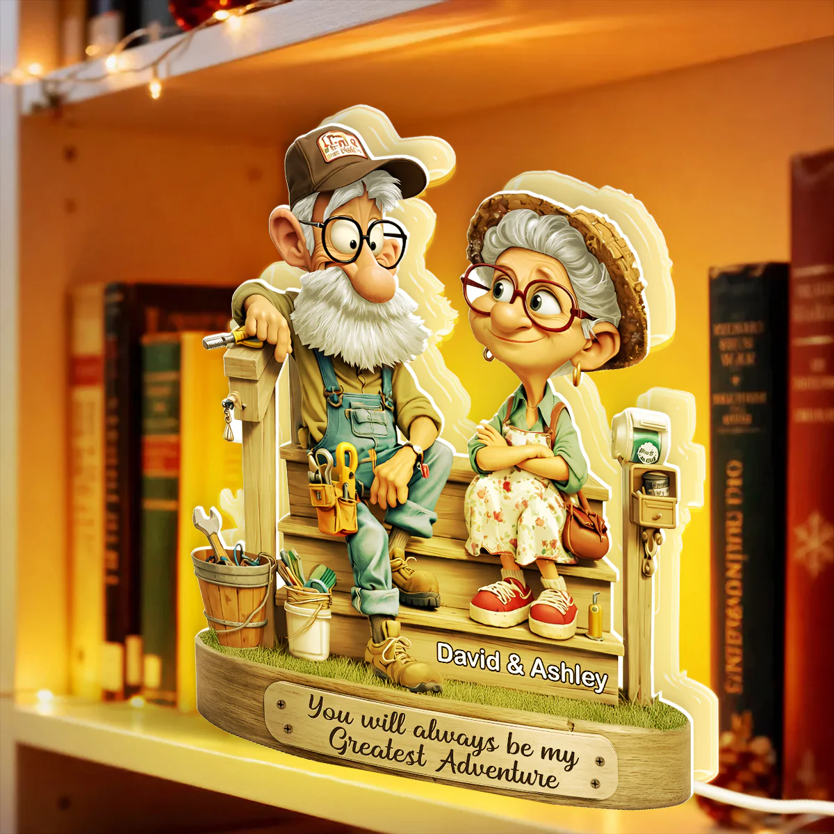 Senior Couple On Porch - Personalized Light Box - Anniversary, Valentine's Day Gift, Gift For Him, Gift For Her - Image 2
