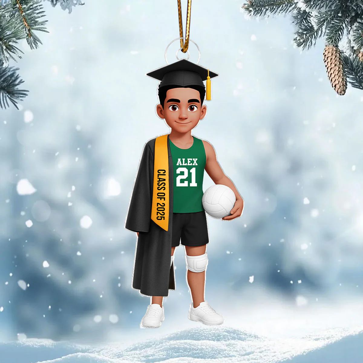 Senior Volleyball Player Graduation - Personalized Acrylic Ornament - Image 4