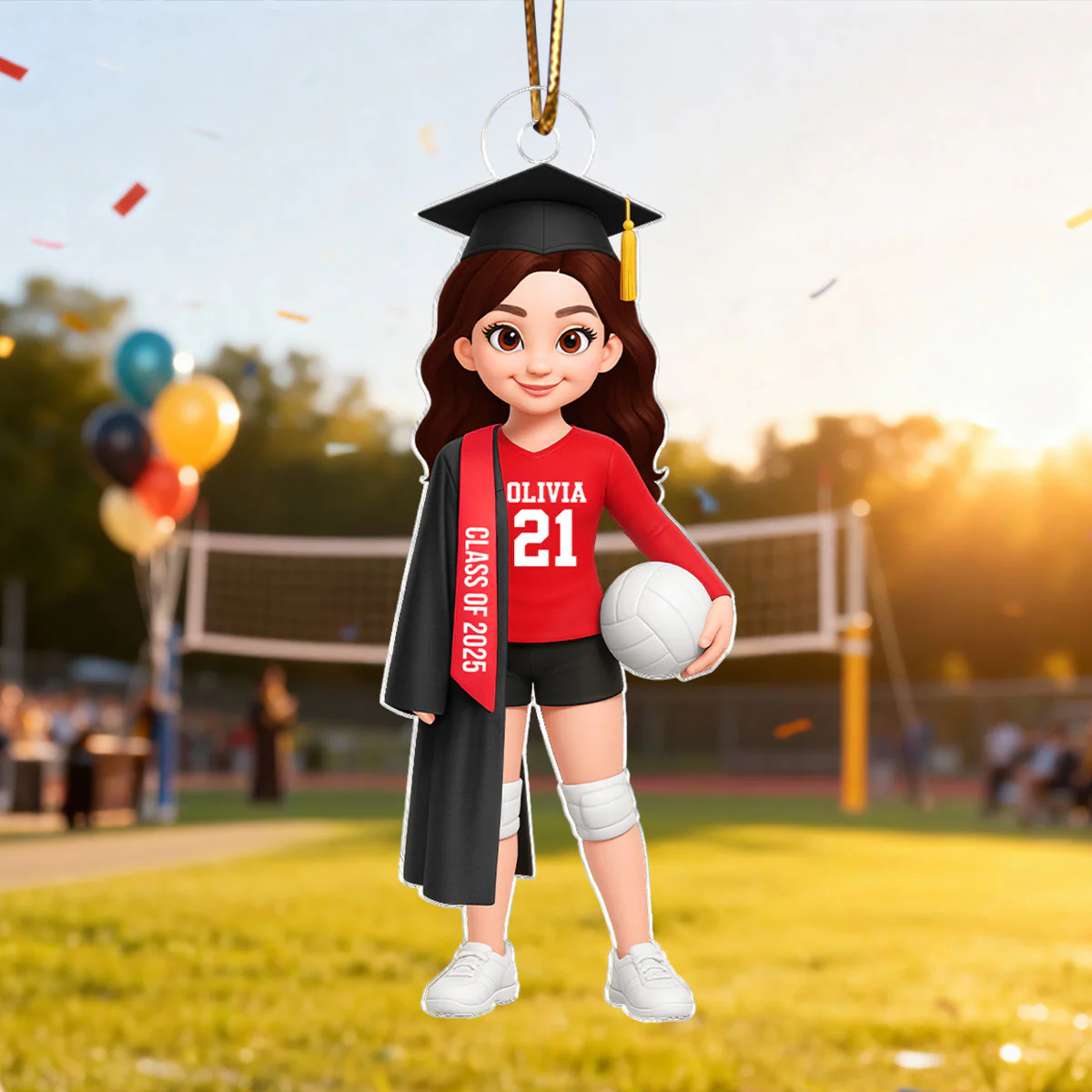 Senior Volleyball Player Graduation - Personalized Acrylic Ornament - Image 6
