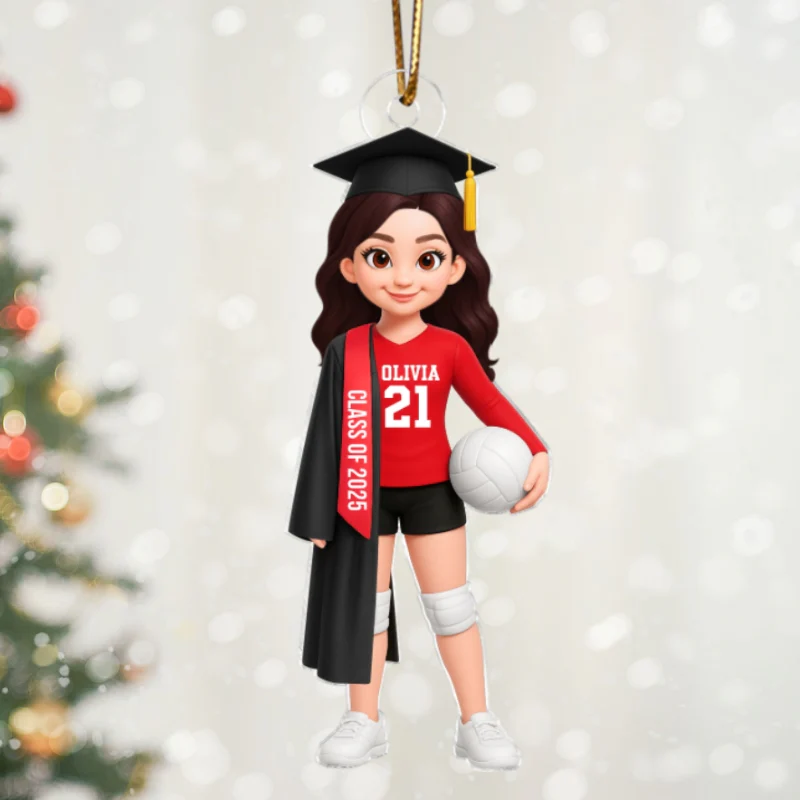 Senior Volleyball Player Graduation - Personalized Acrylic Ornament - Image 9