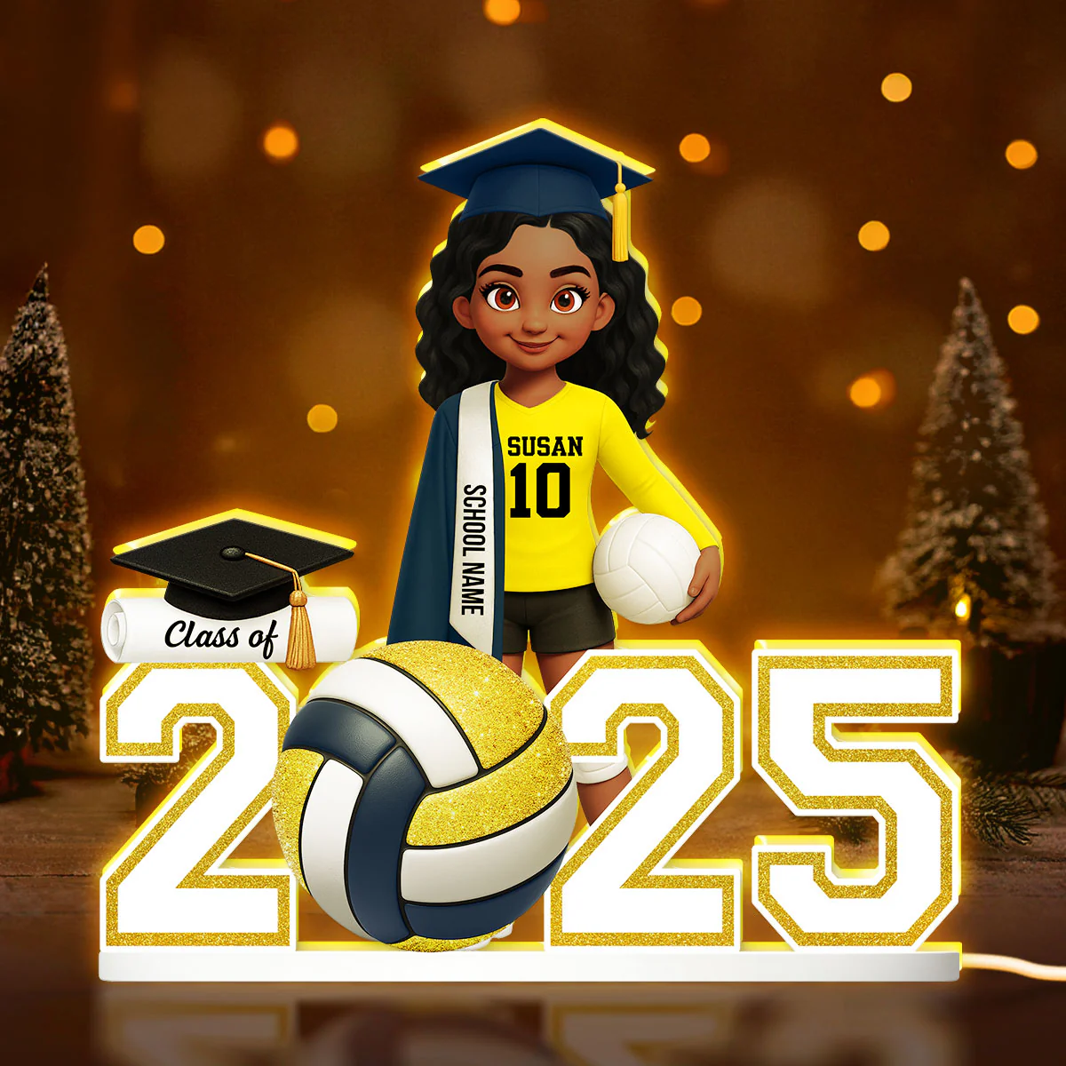 Senior Volleyball Player Graduation - Personalized Light Box - Christmas Gift Graduation Gift - Image 5