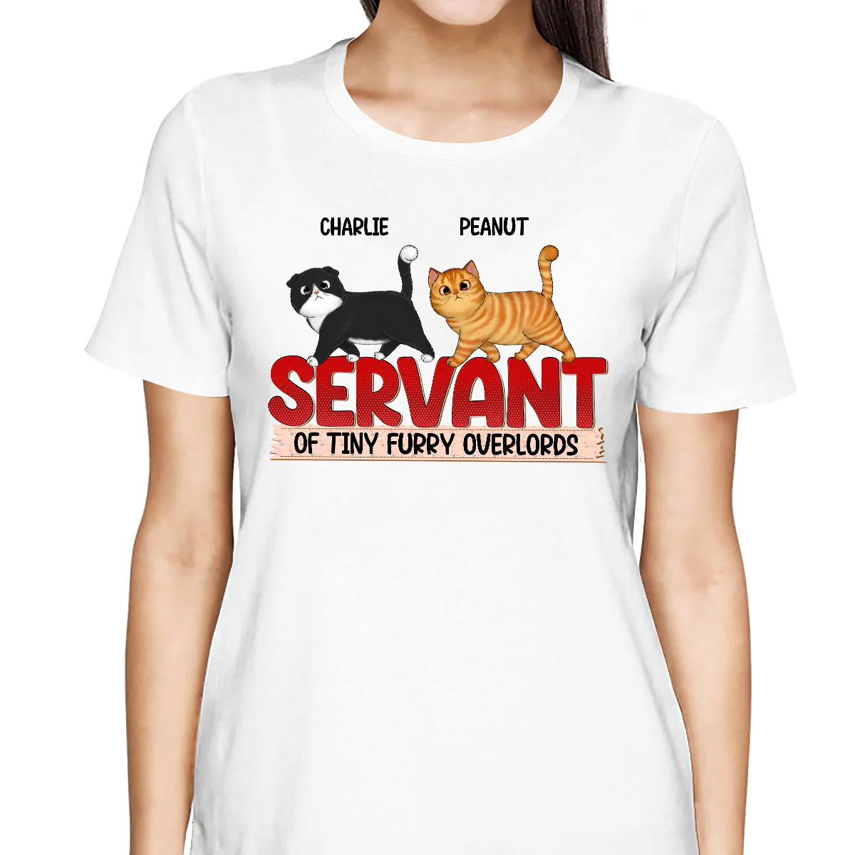Servant Of Walking Fluffy Cat Gift For Cat Lover Personalized Shirt - Image 2