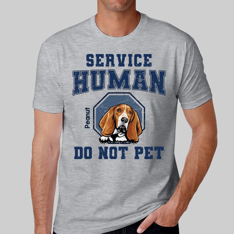 Service Human Peeking Dog Personalized Light Shirt - Image 2