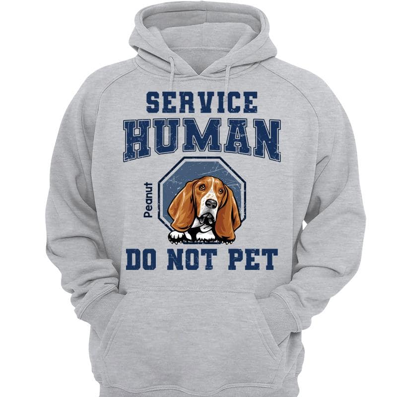 Service Human Peeking Dog Personalized Light Shirt - Image 3
