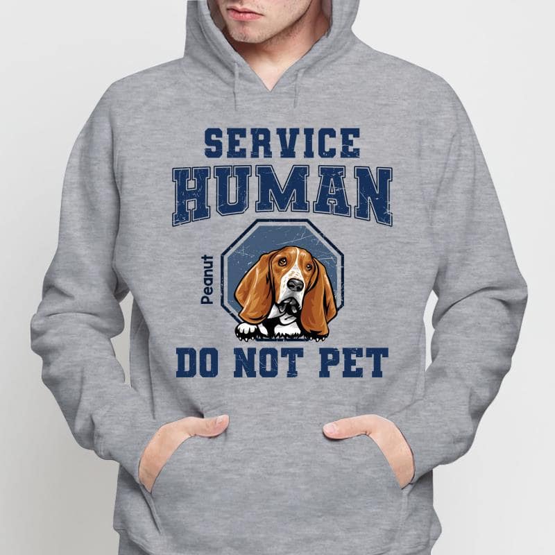 Service Human Peeking Dog Personalized Light Shirt - Image 4