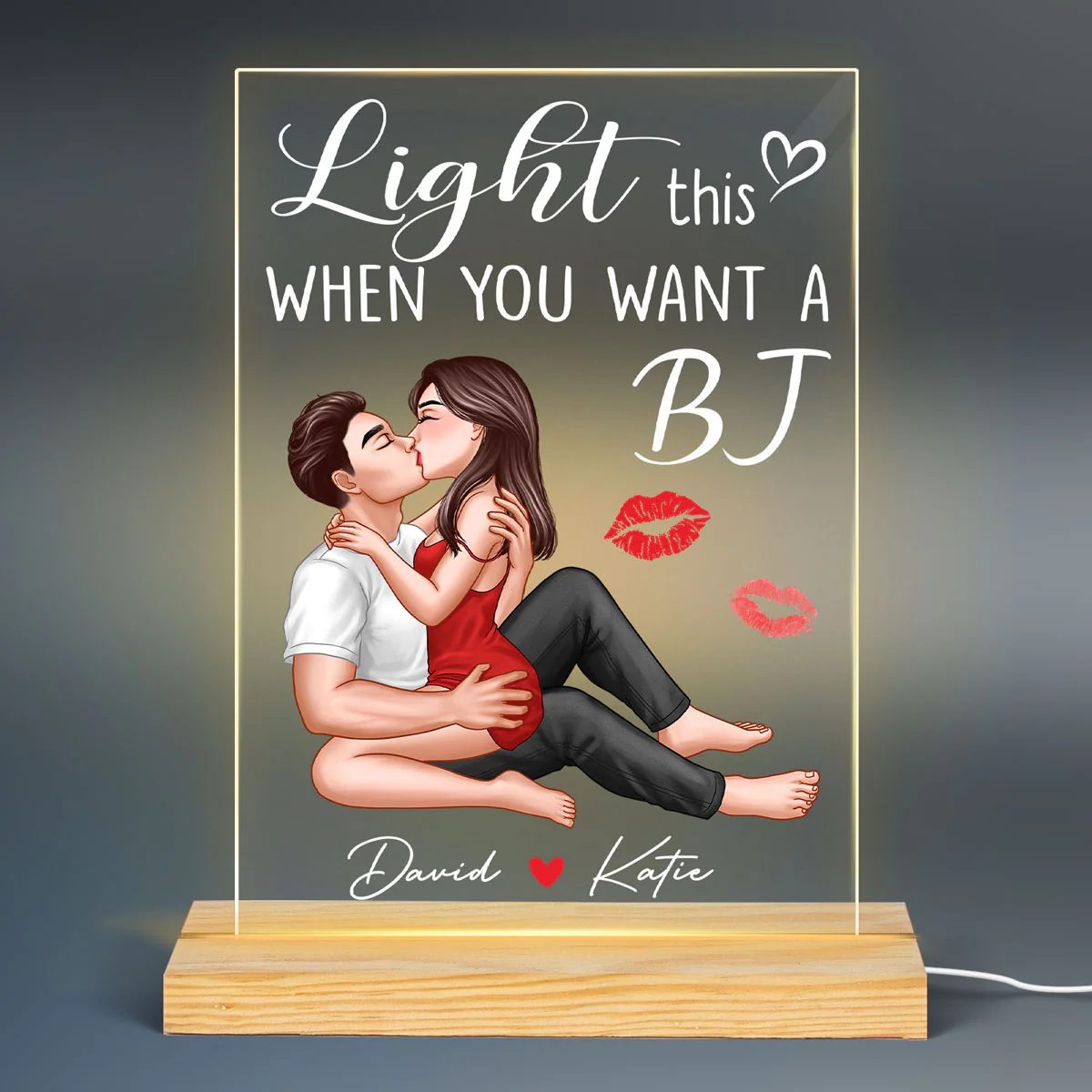 Sexy Couple Kissing Light This Personalized Acrylic LED Night Light - Image 2