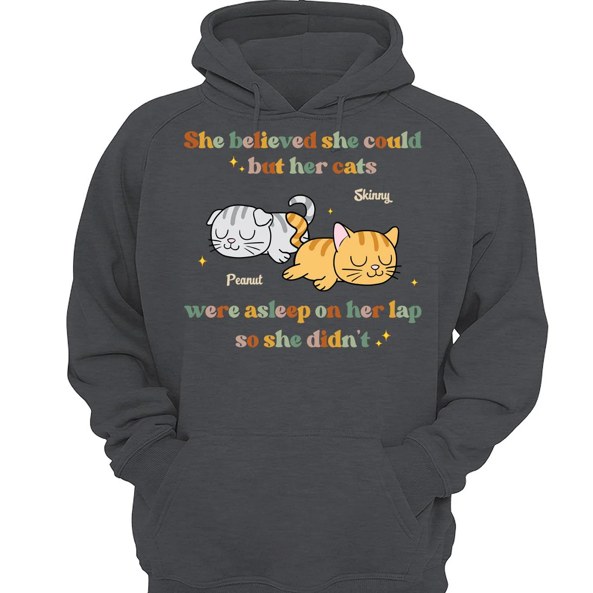 She Believed She Could But Her Cat Was Asleep On Her Lap So She Didnt Personalized Shirt - Image 3