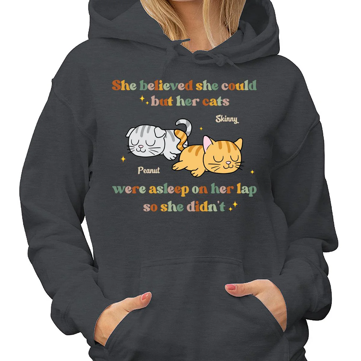 She Believed She Could But Her Cat Was Asleep On Her Lap So She Didnt Personalized Shirt - Image 4