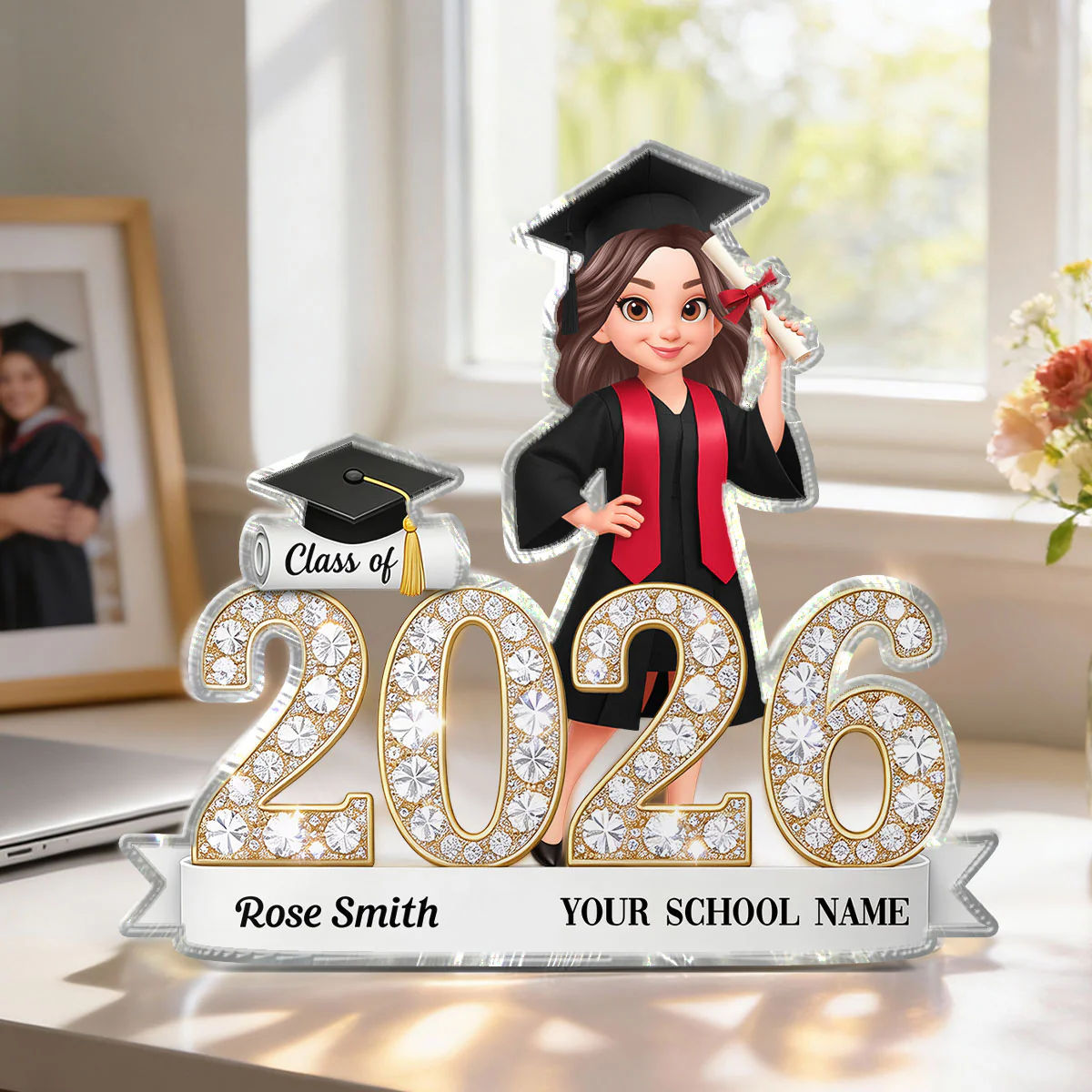 Shining Effect Class Of Graduation Senior - Personalized Acrylic Block Plaque - Gift For Graduation Day, Graduation Gift, Keepsake - Image 7