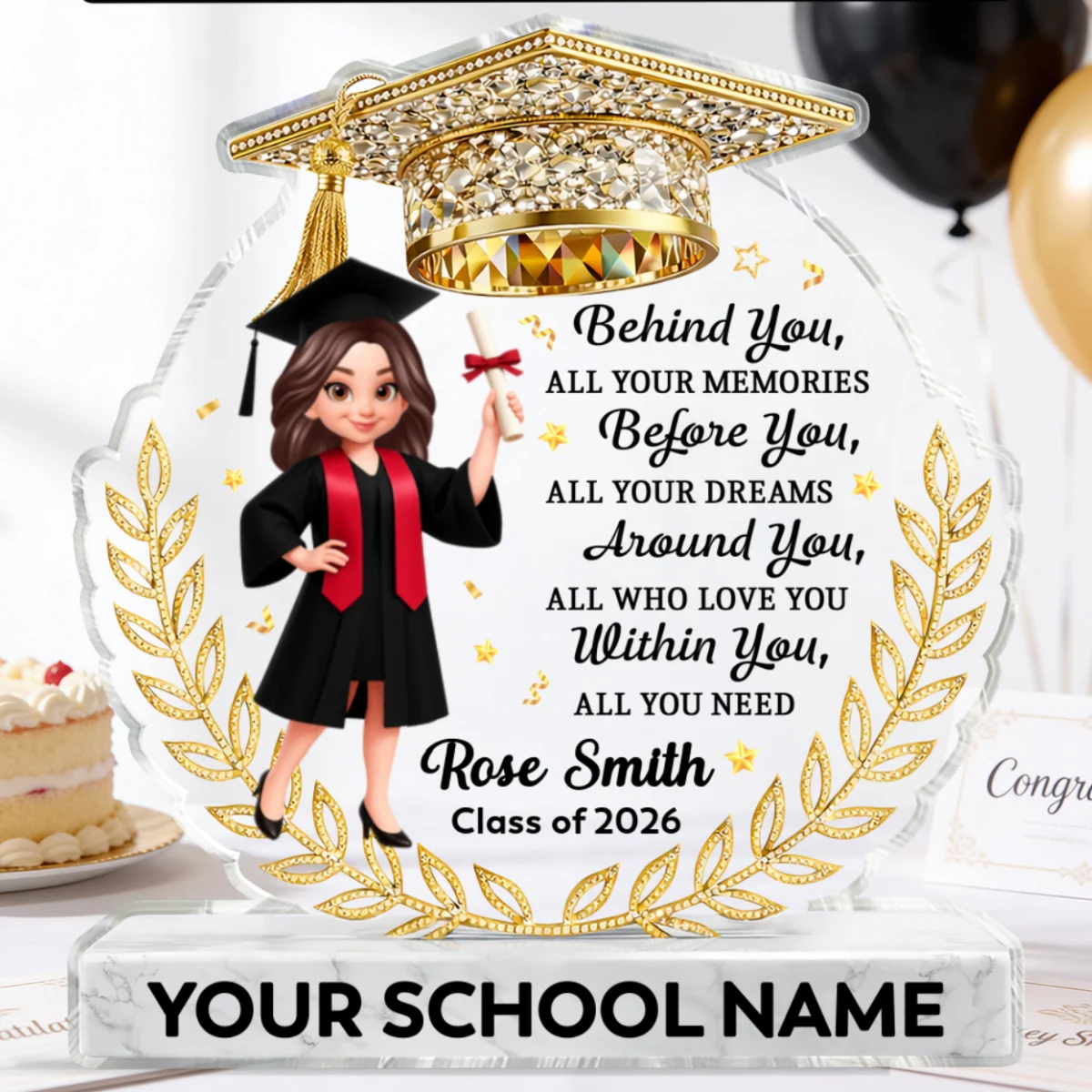 Before You All Your Dreams Graduation - Personalized Acrylic Block Plaque - Graduation Gift For Graduates, Daughter, Son - Image 10