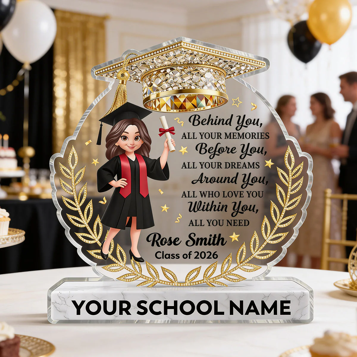 Before You All Your Dreams Graduation - Personalized Acrylic Block Plaque - Graduation Gift For Graduates, Daughter, Son - Image 3