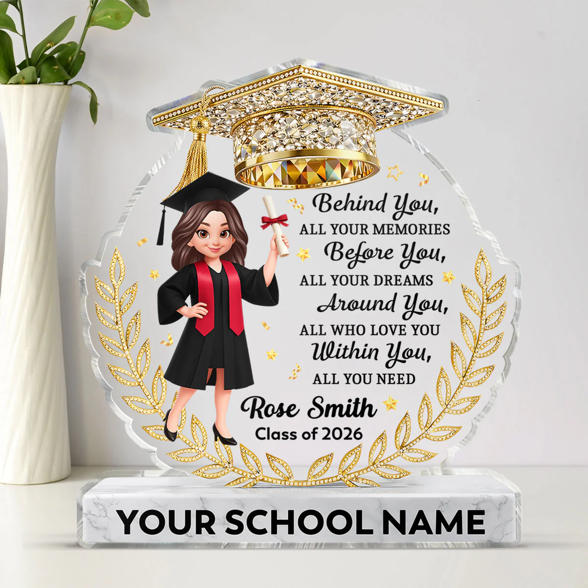 Before You All Your Dreams Graduation - Personalized Acrylic Block Plaque - Graduation Gift For Graduates, Daughter, Son - Image 6