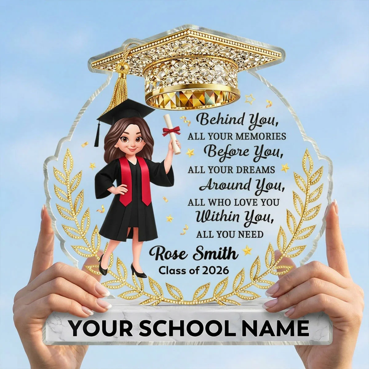 Before You All Your Dreams Graduation - Personalized Acrylic Block Plaque - Graduation Gift For Graduates, Daughter, Son - Image 7