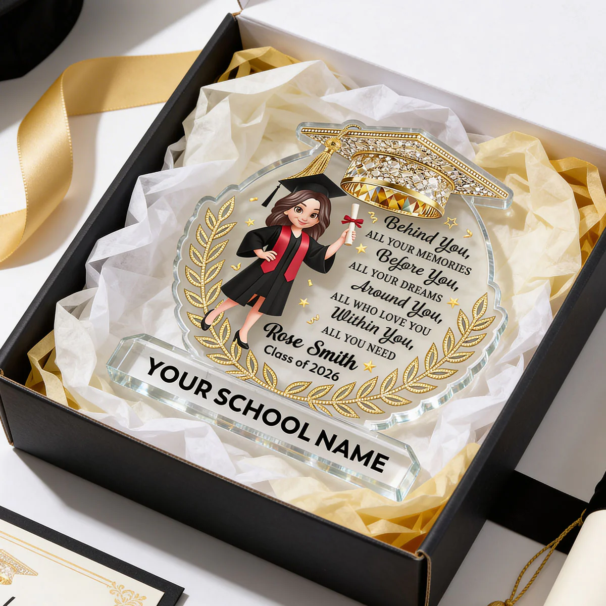 Before You All Your Dreams Graduation - Personalized Acrylic Block Plaque - Graduation Gift For Graduates, Daughter, Son - Image 8