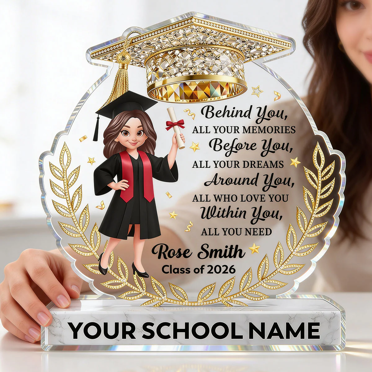 Before You All Your Dreams Graduation - Personalized Acrylic Block Plaque - Graduation Gift For Graduates, Daughter, Son - Image 9