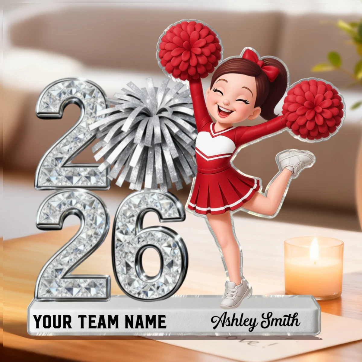 Shiny Effect Class Of 2026 2027 Cheerleader 2D Flat - Personalized Acrylic Block Plaque - Graduation Gift For Graduates, Daughter - Image 10