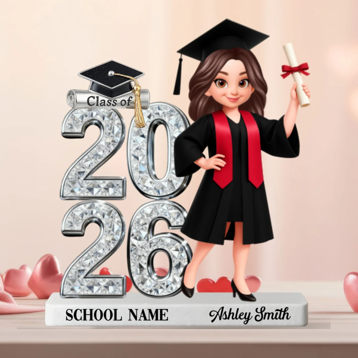 Shiny Effect Class Of 2026 2027 Senior 2D Flat - Personalized Acrylic Block Plaque - Graduation Gift For Graduates, Daughter, Son - Image 12