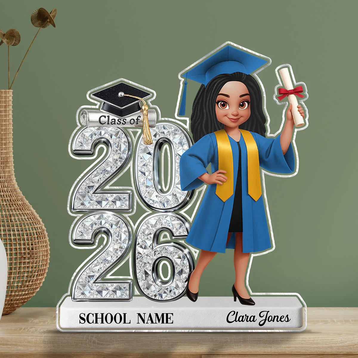 Shiny Effect Class Of 2026 2027 Senior 2D Flat - Personalized Acrylic Block Plaque - Graduation Gift For Graduates, Daughter, Son - Image 8
