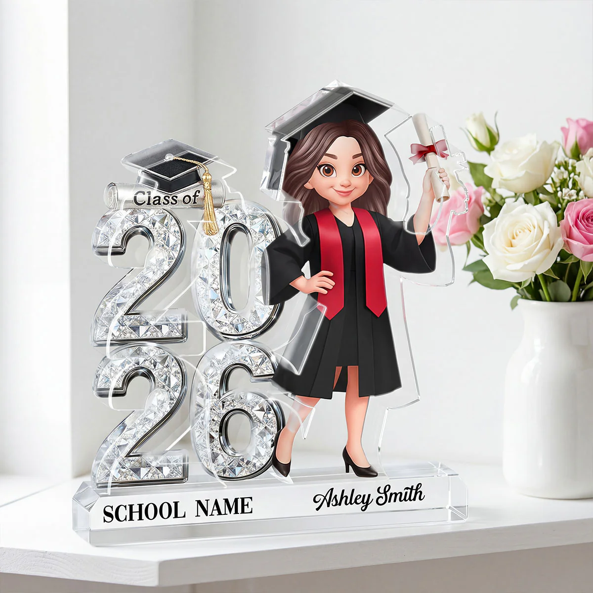 Shiny Effect Class Of 2026 2027 Senior 2D Flat - Personalized Acrylic Block Plaque - Graduation Gift For Graduates, Daughter, Son - Image 9