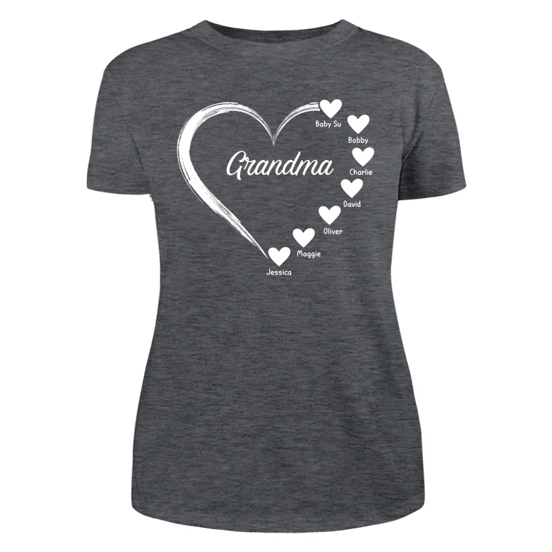Simple Hearts Grandma Mom Personalized Shirt - Image 11