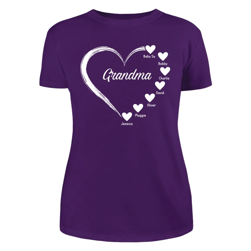Simple Hearts Grandma Mom Personalized Shirt - Image 12