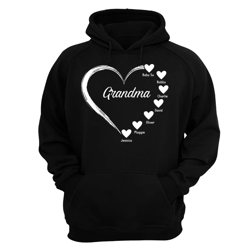 Simple Hearts Grandma Mom Personalized Shirt - Image 13