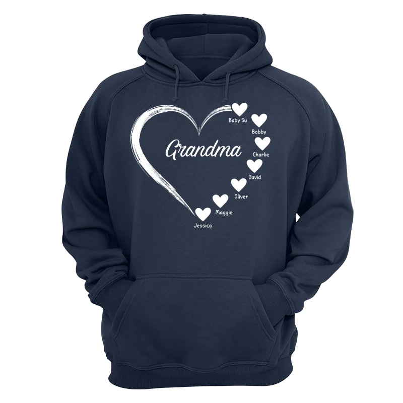 Simple Hearts Grandma Mom Personalized Shirt - Image 14