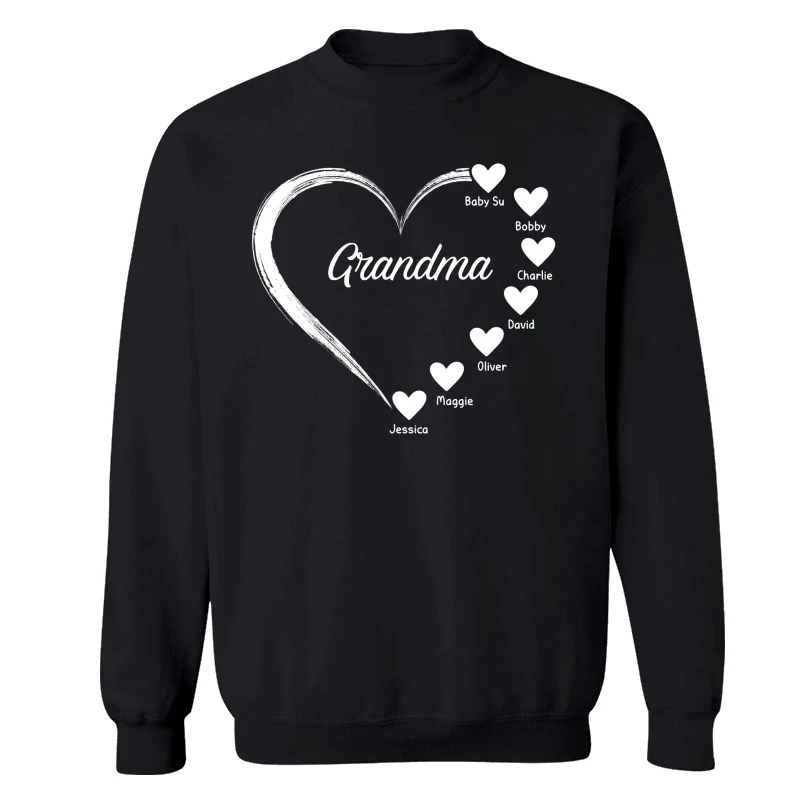 Simple Hearts Grandma Mom Personalized Shirt - Image 16