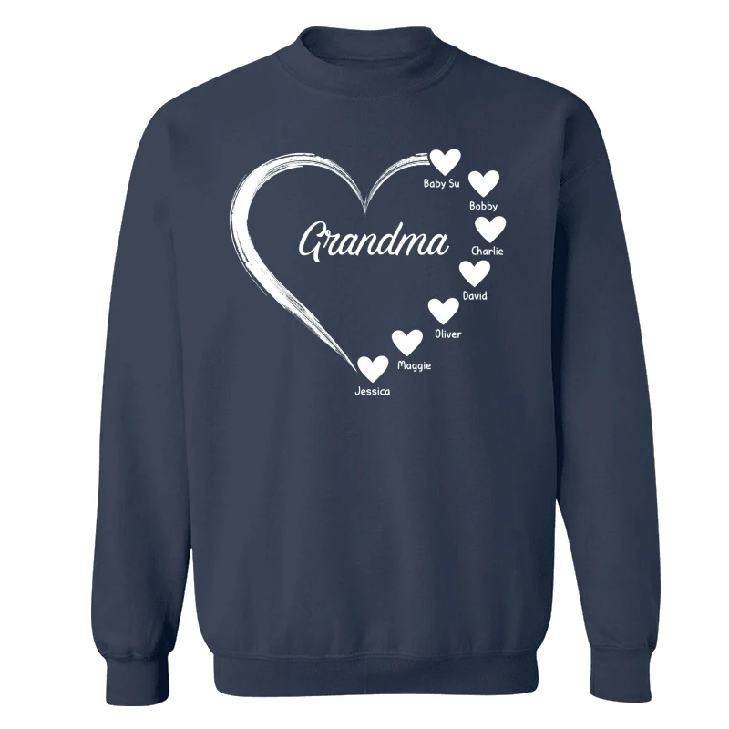 Simple Hearts Grandma Mom Personalized Shirt - Image 17