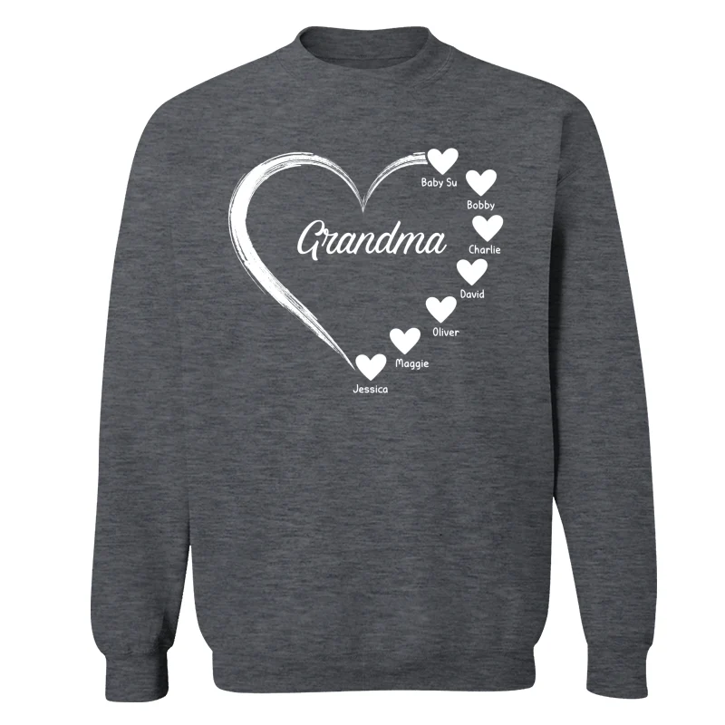 Simple Hearts Grandma Mom Personalized Shirt - Image 18