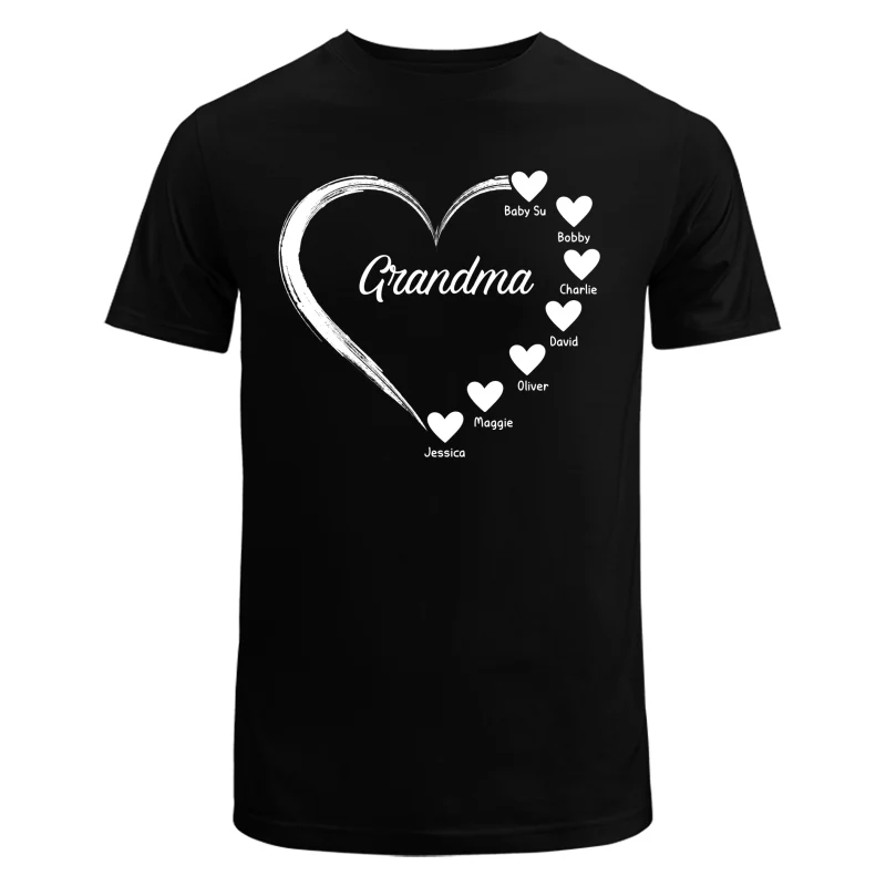 Simple Hearts Grandma Mom Personalized Shirt - Image 5