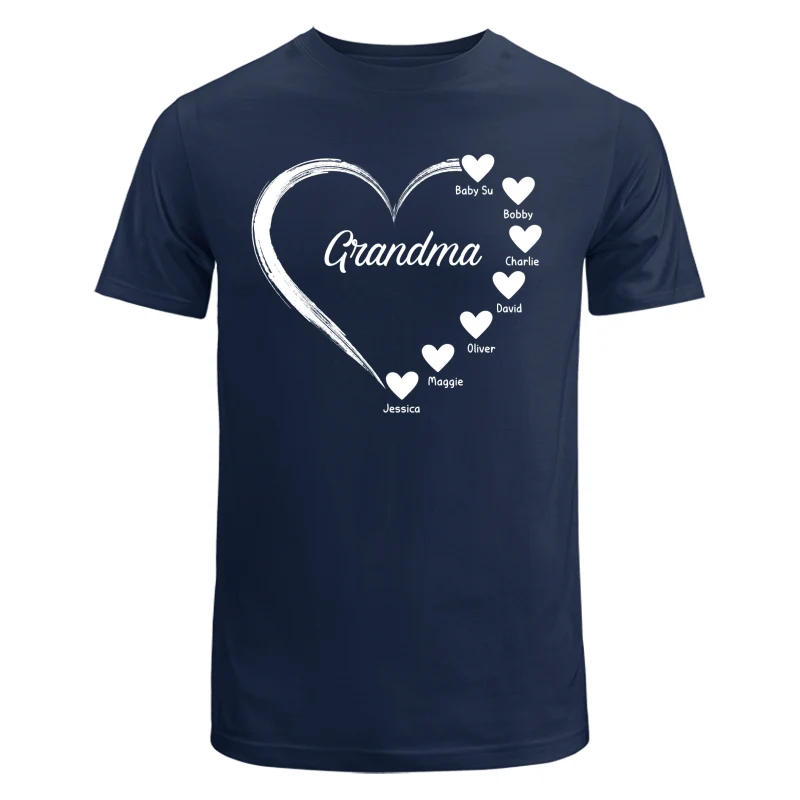 Simple Hearts Grandma Mom Personalized Shirt - Image 6