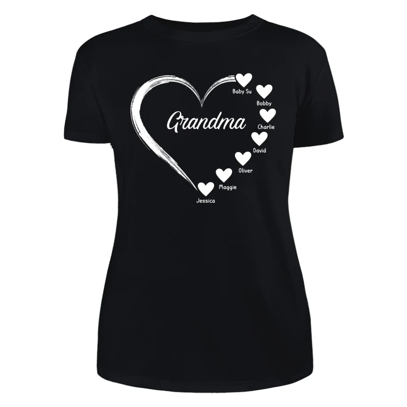 Simple Hearts Grandma Mom Personalized Shirt - Image 9