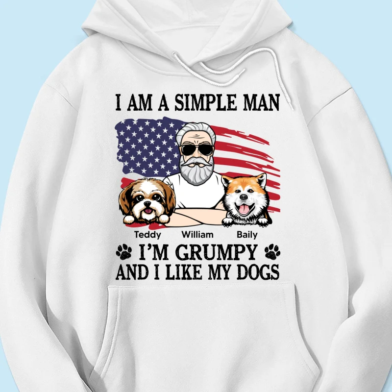 Simple Man Grumpy And Like My Dogs Nation Flag Personalized Shirt, Perfect Gift for Dog Lovers - Image 12
