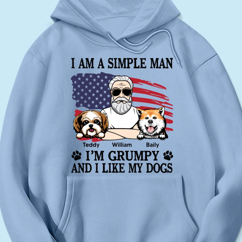 Simple Man Grumpy And Like My Dogs Nation Flag Personalized Shirt, Perfect Gift for Dog Lovers - Image 14