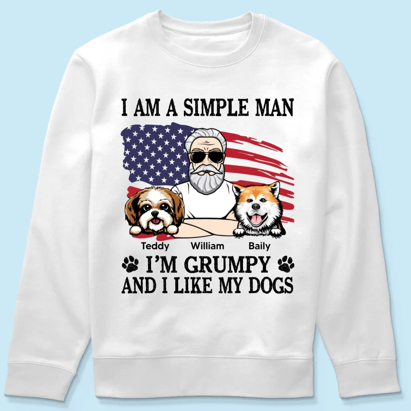 Simple Man Grumpy And Like My Dogs Nation Flag Personalized Shirt, Perfect Gift for Dog Lovers - Image 17