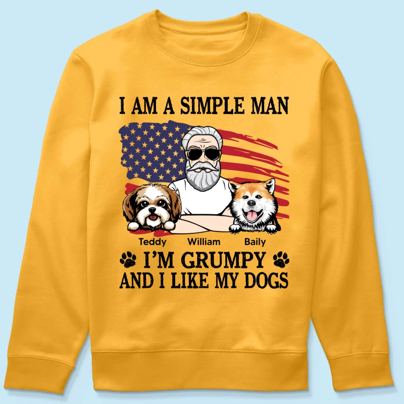 Simple Man Grumpy And Like My Dogs Nation Flag Personalized Shirt, Perfect Gift for Dog Lovers - Image 19