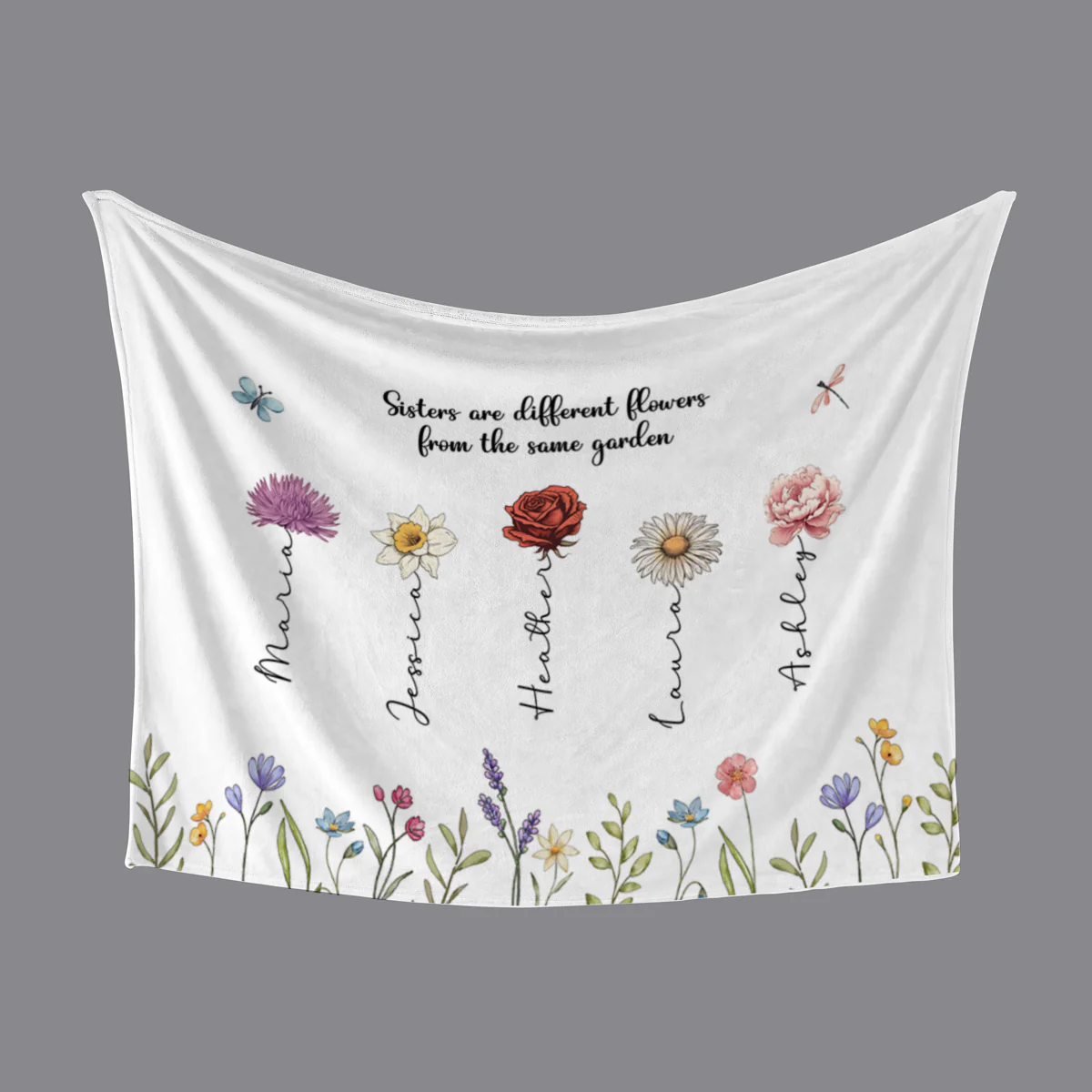Sisters Are Different Flowers From The Same Garden Personalized Fleece Blanket, Christmas Gift For Sisters, Siblings, Besties - Image 6