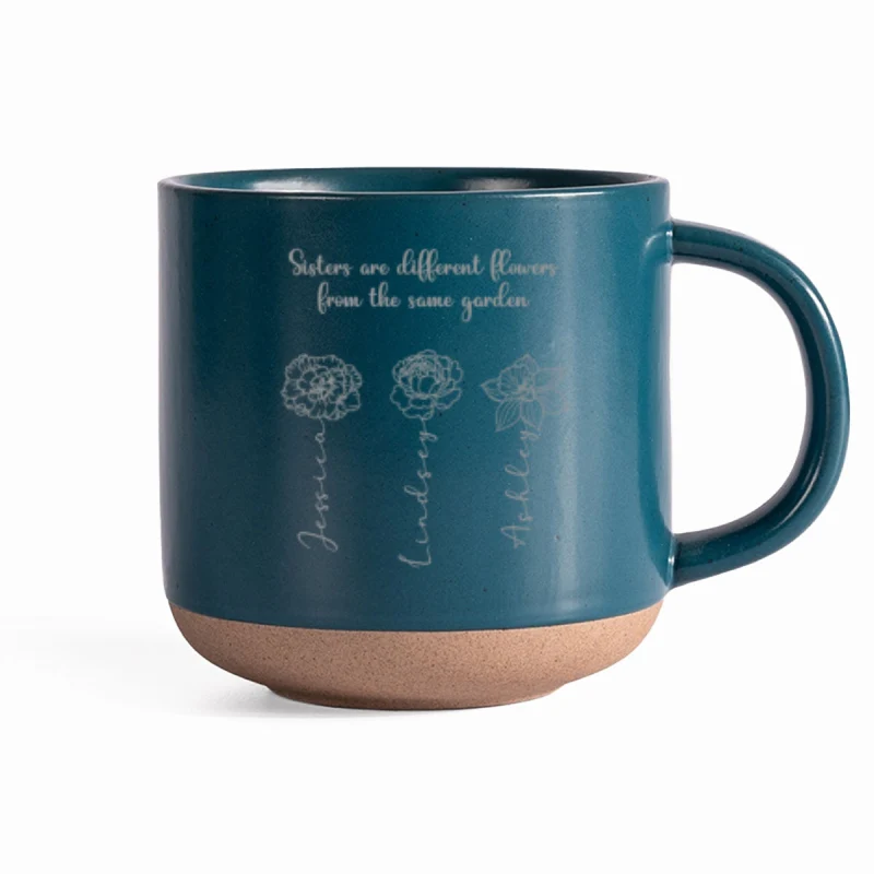 Sisters Are Different Flowers From The Same Garden Personalized Pottery Mug, Birthday Christmas Just Because Gift For Sisters, Besties - Image 12